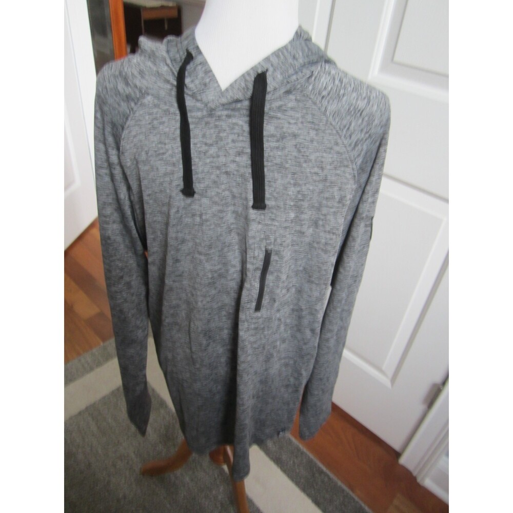CROOKED HAMMOCK BREWERY MEN'S GRAY KNIT STRETCH HOODED PULLOVER SIZE SMALL